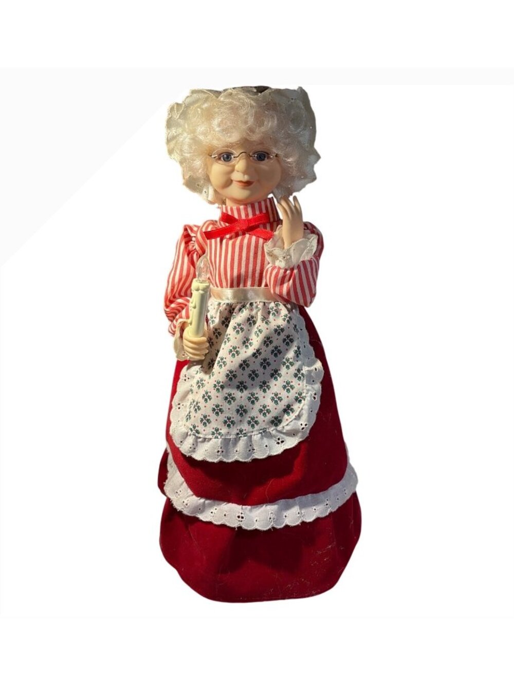 Telco Motionette Christmas Caroler Mrs. Clause Doll Animated 16" Vintage 1992